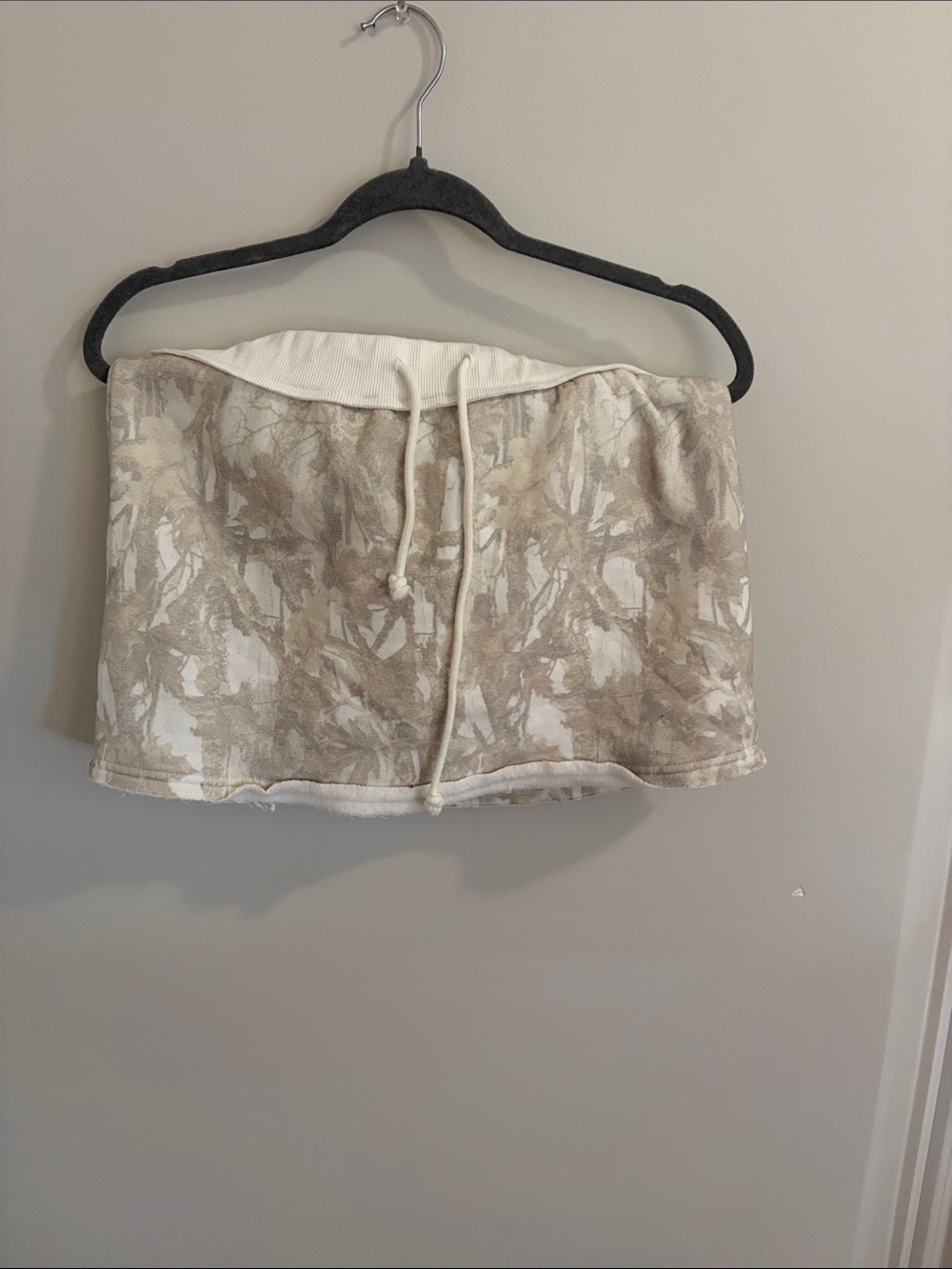 Neutral Tie-Dye Tube Skirt with Drawstring Waist